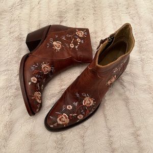 Shyanne Millie Floral Embroidered Leather Western Booties